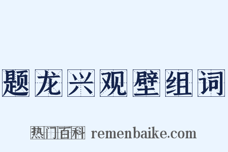 题龙兴观壁组词是什么意思的图片